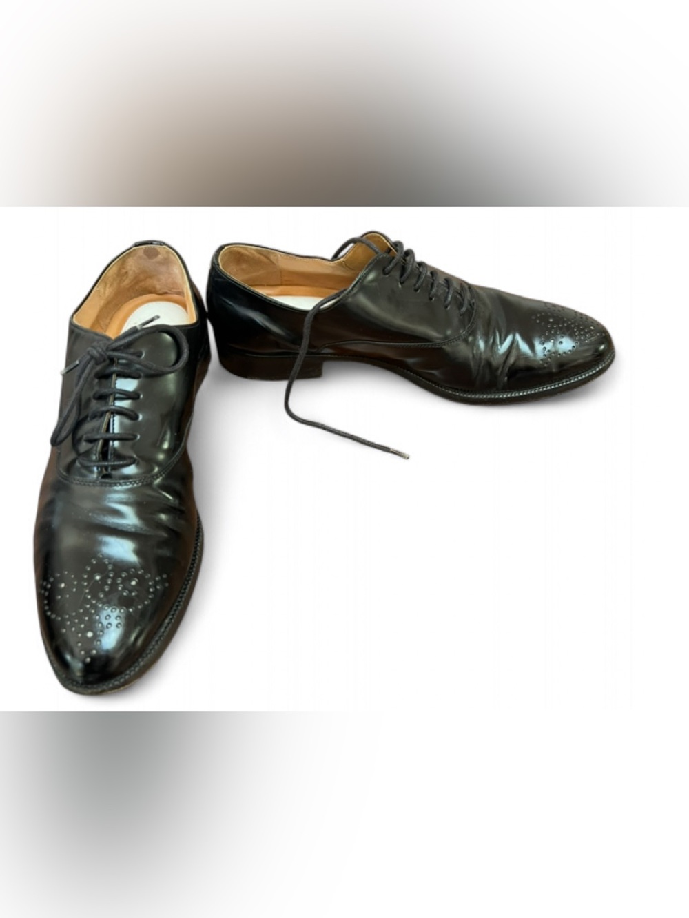 Maison Martin Margiela replica line derby Oxford in glossy black leather size 38 - Picture 4 of 9